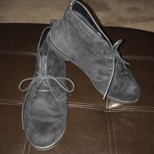 Black suede ankle boots